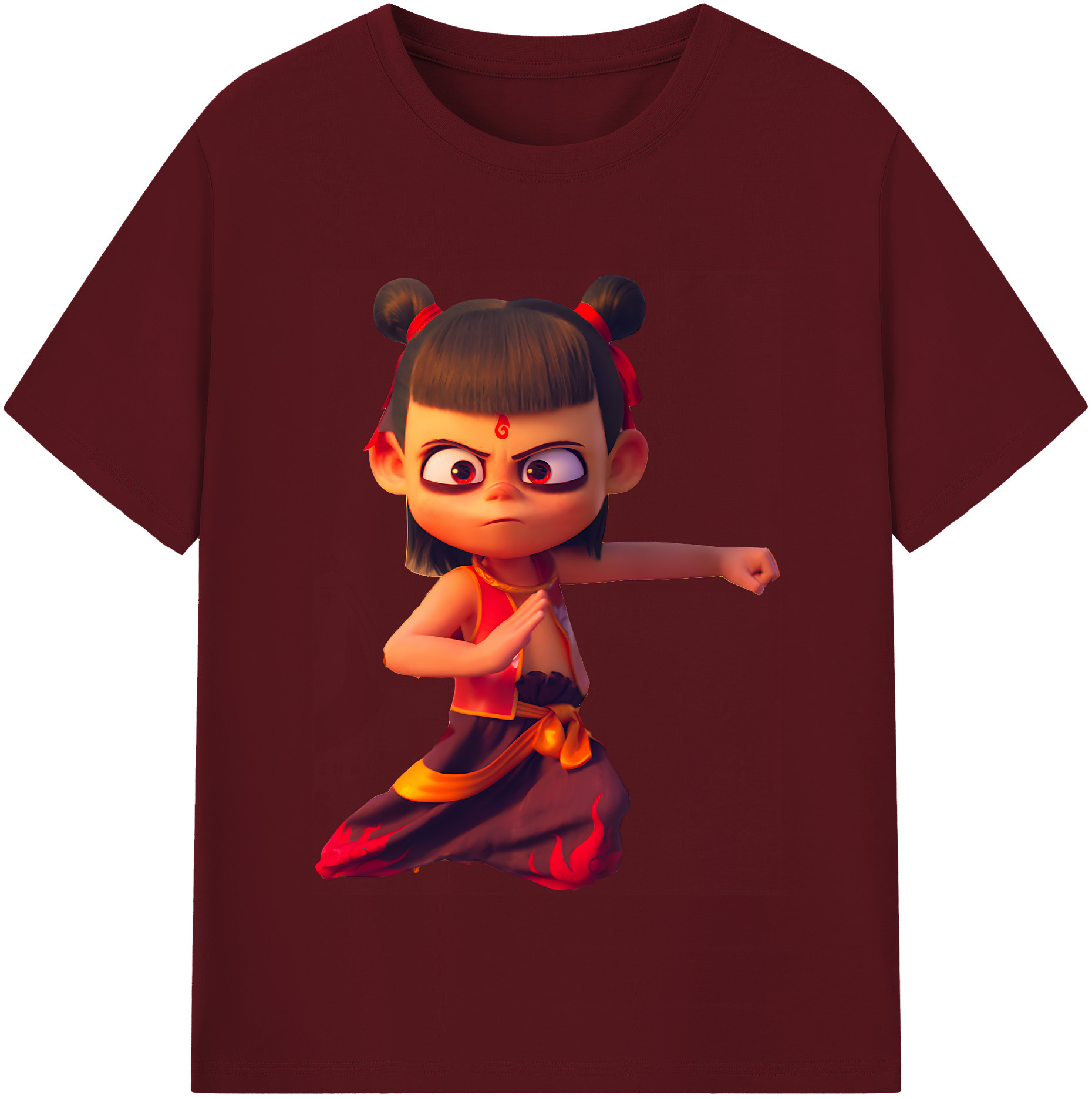 （画像用） Ne Zha 2 ナタ 魔童の大暴れ 綿100％半袖Tシャツ（フロントプリント）